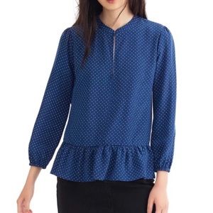 J. Crew Silk Peplum Blouse